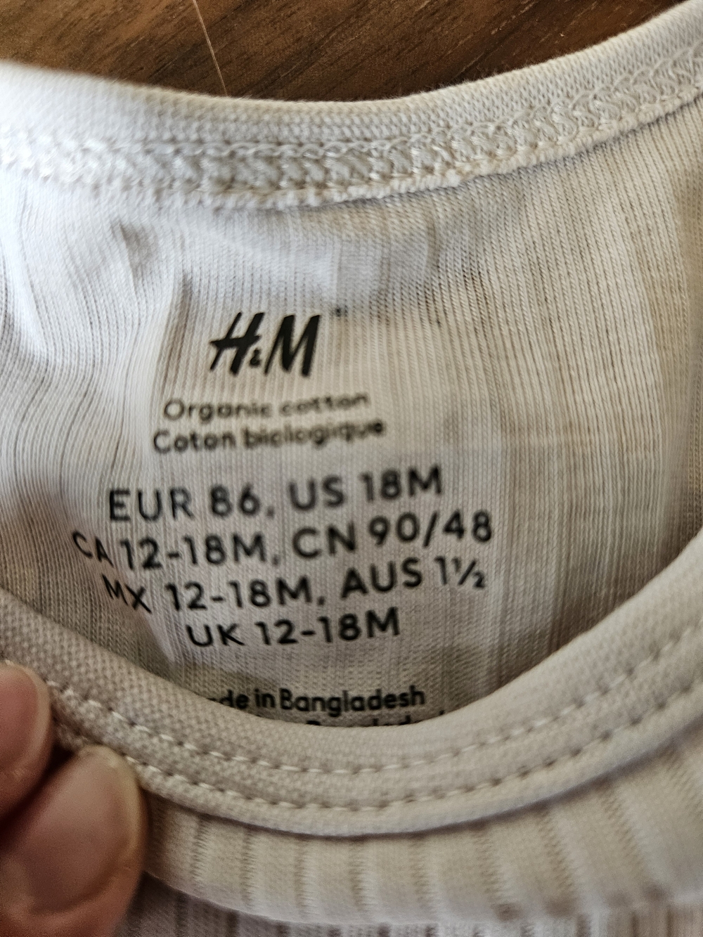 12-18M H&M Cream Ribbed Matching Set with Giraffe Pattern. - Picture 4 of 4